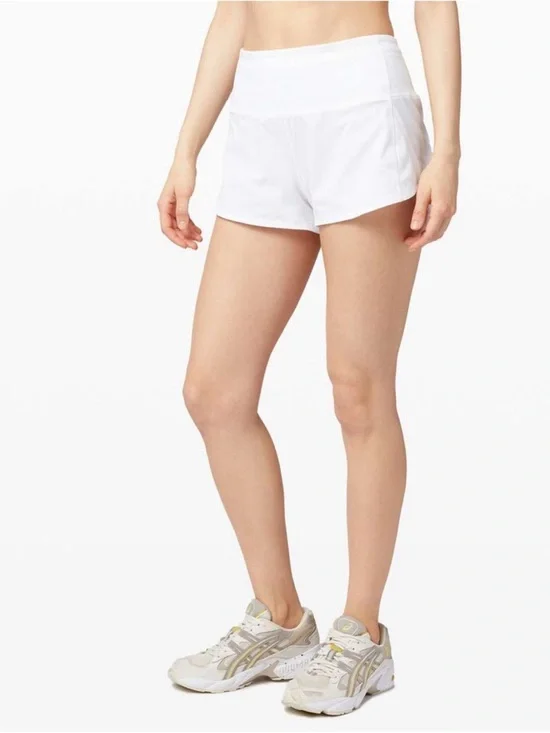 Lululemon Speed Up High Rise White Shorts Size 14 NWT - Picture 2 of 9